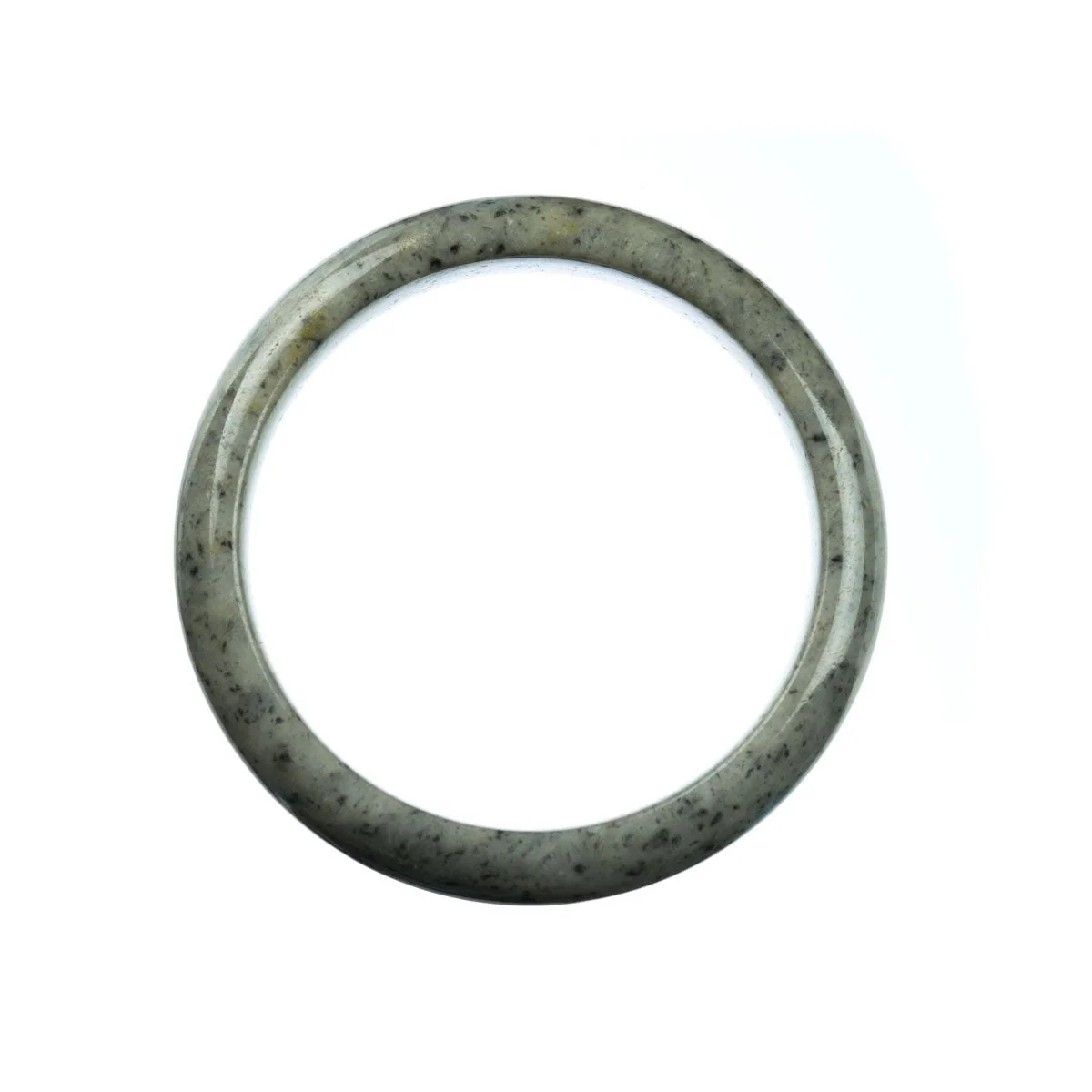 Genuine Natural Grey Burma Jade Bangle - 59mm Half Moon - Image 4