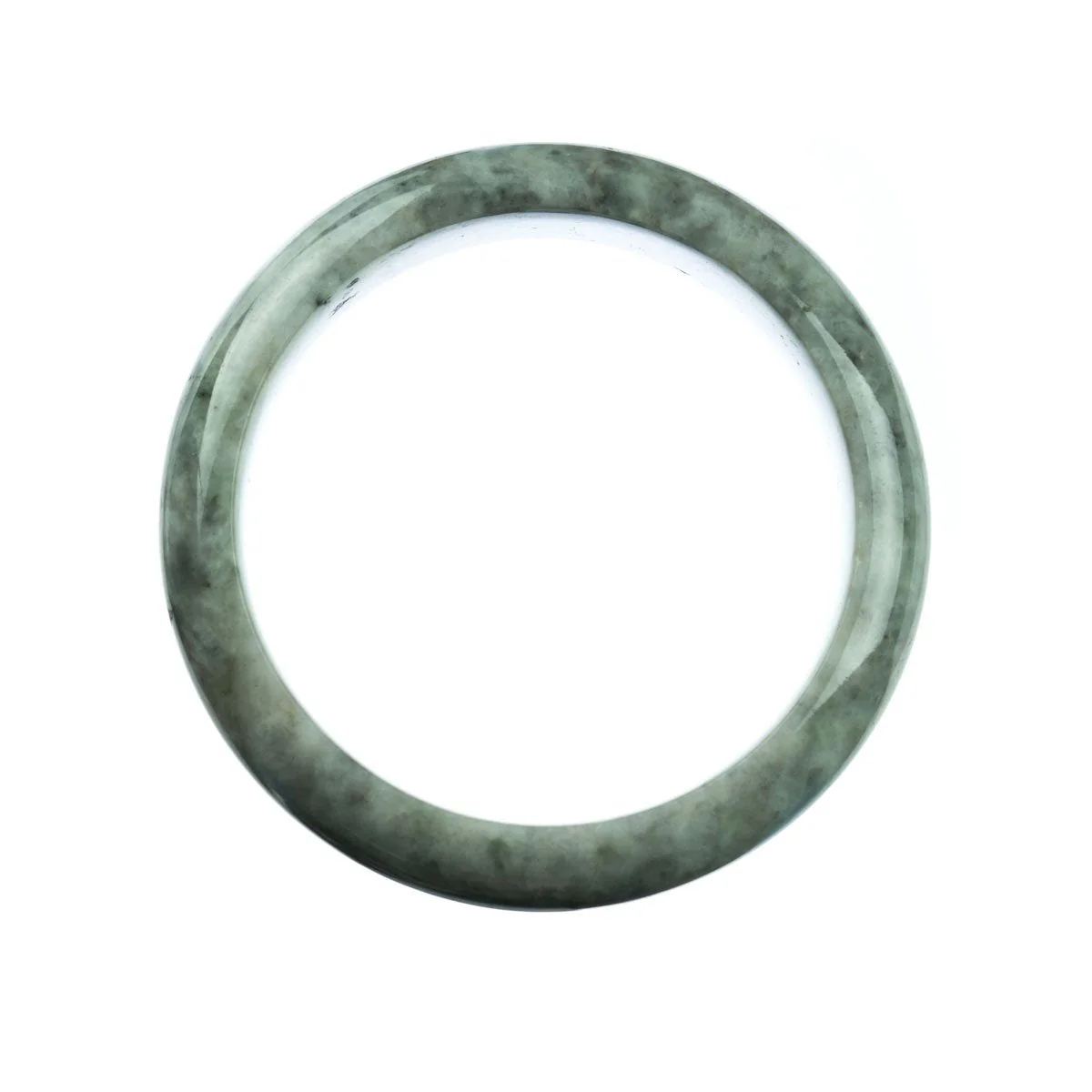 Genuine Grade A Grey Burmese Jade Bracelet - 62mm Half Moon - Image 3