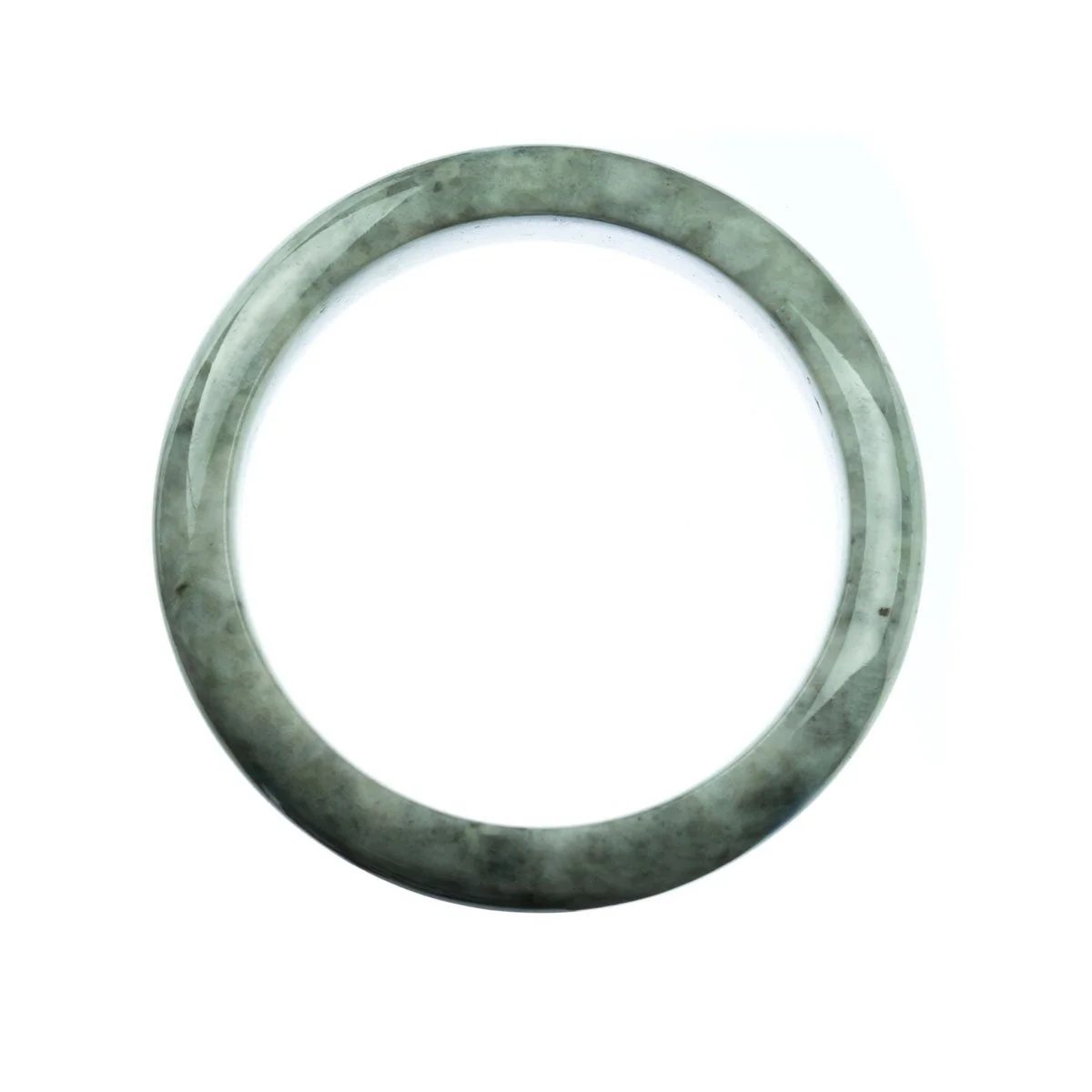 Genuine Grade A Grey Burmese Jade Bracelet - 62mm Half Moon - Image 4
