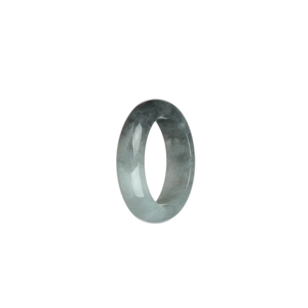 Real Grey with Black Burmese Jade Ring - US 9.5 - Image 2