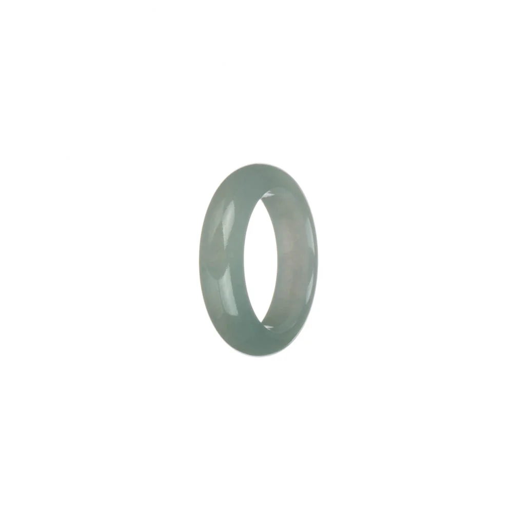 Certified Greyish White Jade Ring - US 7 - Image 2