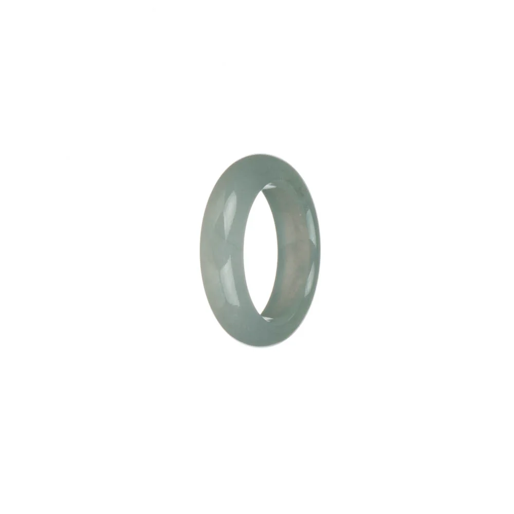 Certified Greyish White Jade Ring - US 7 - Image 3