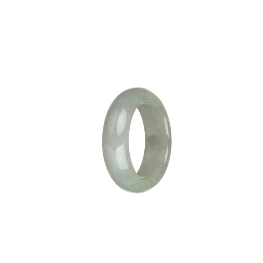 Certified Greyish White Burma Jade Band - US 9.5 - Image 2