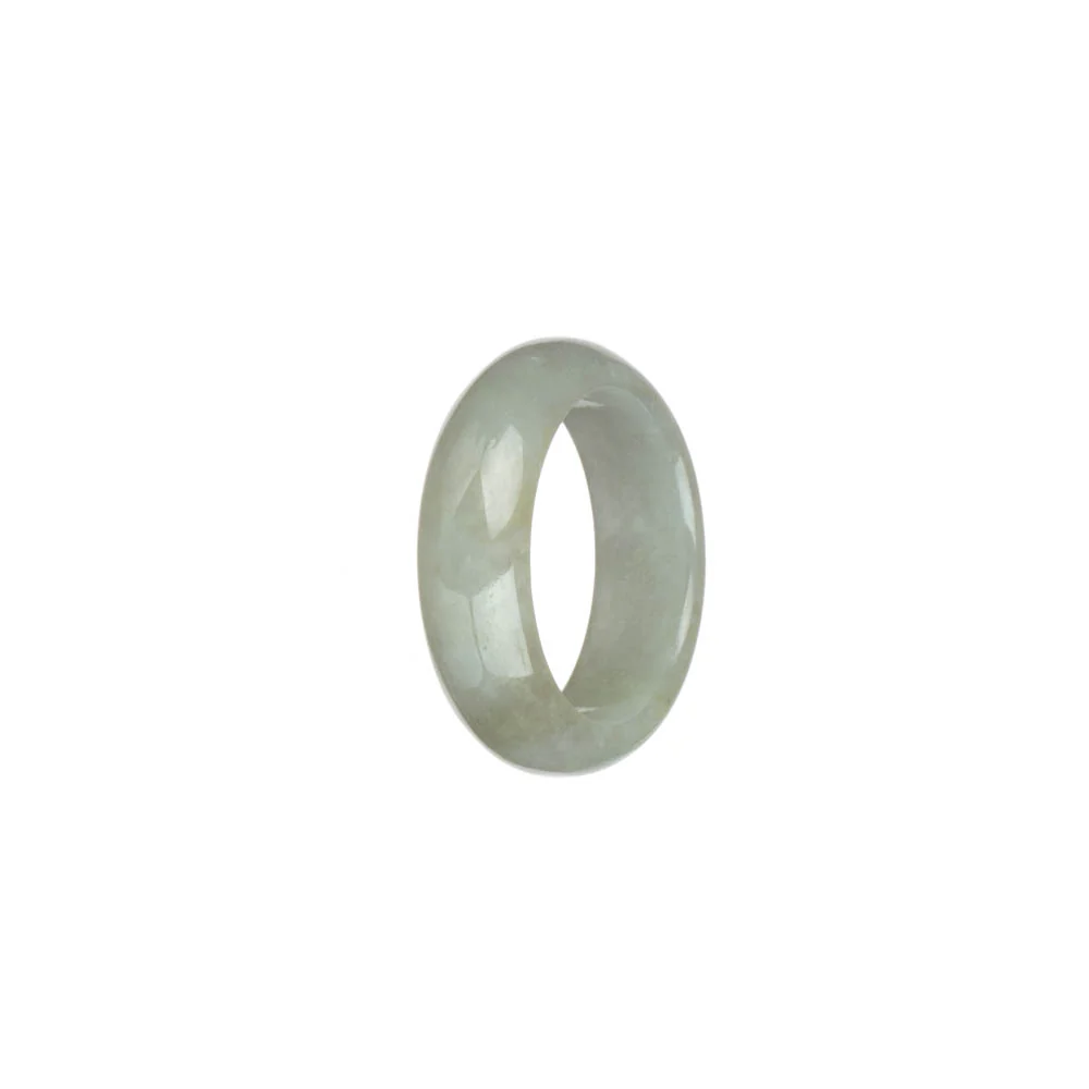 Certified Greyish White Burma Jade Band - US 9.5 - Image 3