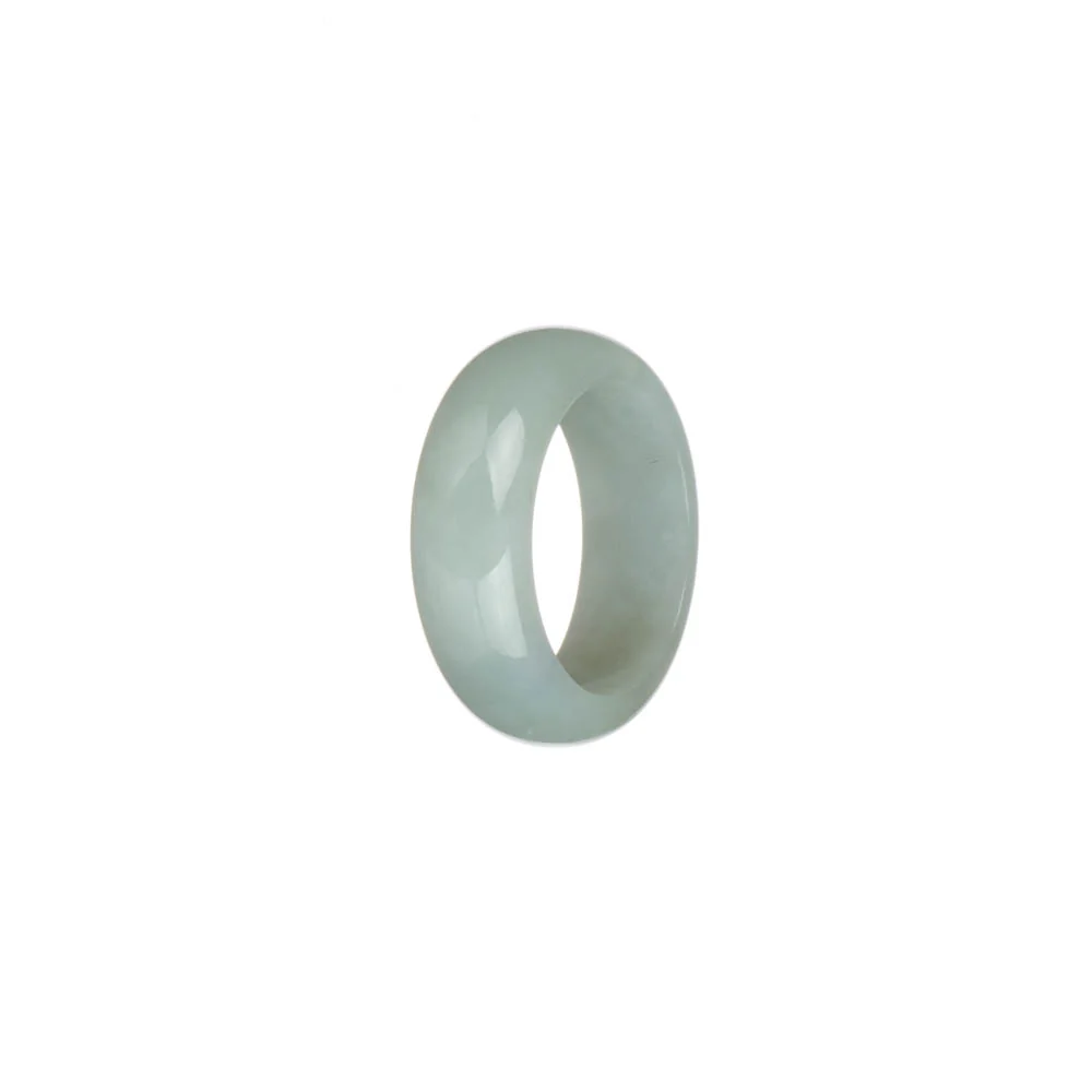 Authentic Greyish White with Light Brown Patch Burma Jade Ring - US 8.25 - Image 3