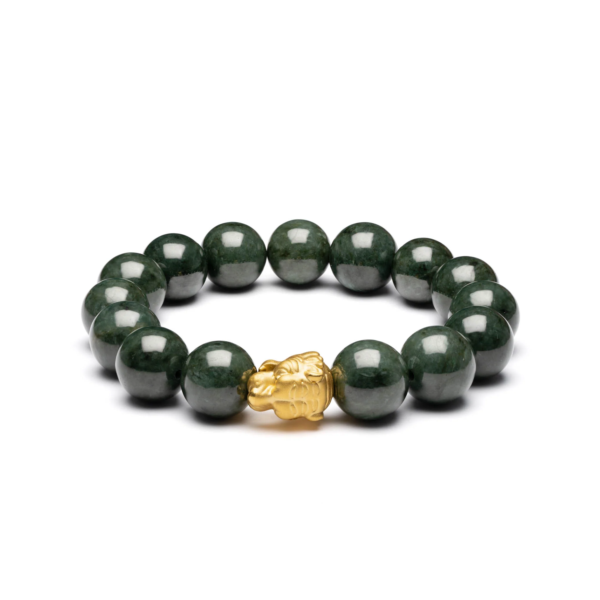 Guardian Strength Jade Bracelet with 24K Gold Tiger - Image 3