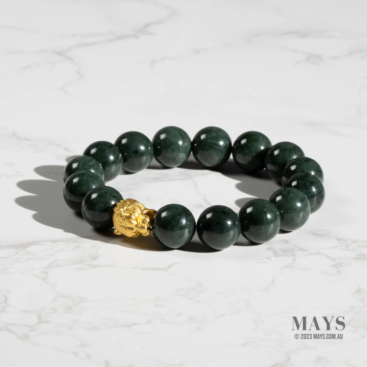 Guardian Strength Jade Bracelet with 24K Gold Tiger - Image 4