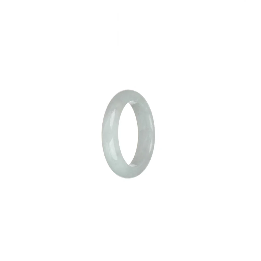 Genuine Icy White Jade Ring  - US 6 - Image 2