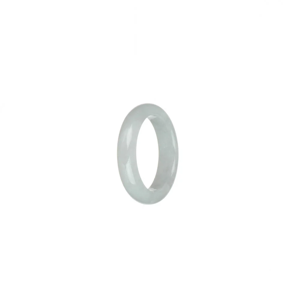 Genuine Icy White Jade Ring  - US 6 - Image 3