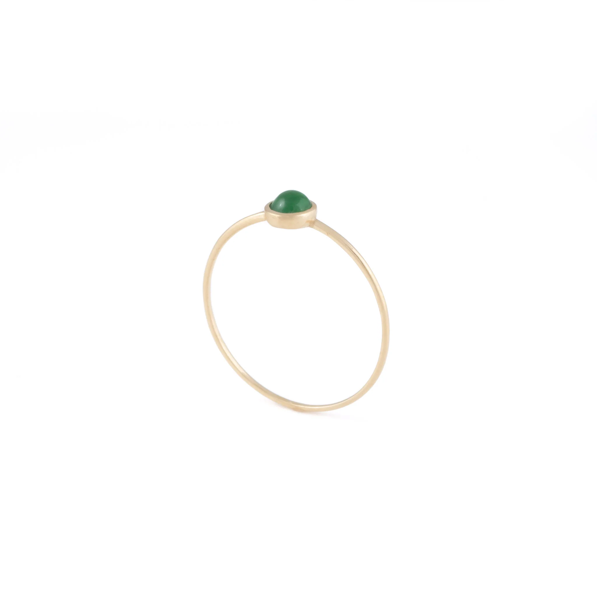 Ideali Dainty Jadeite Jade 18K Gold Ring - Image 3