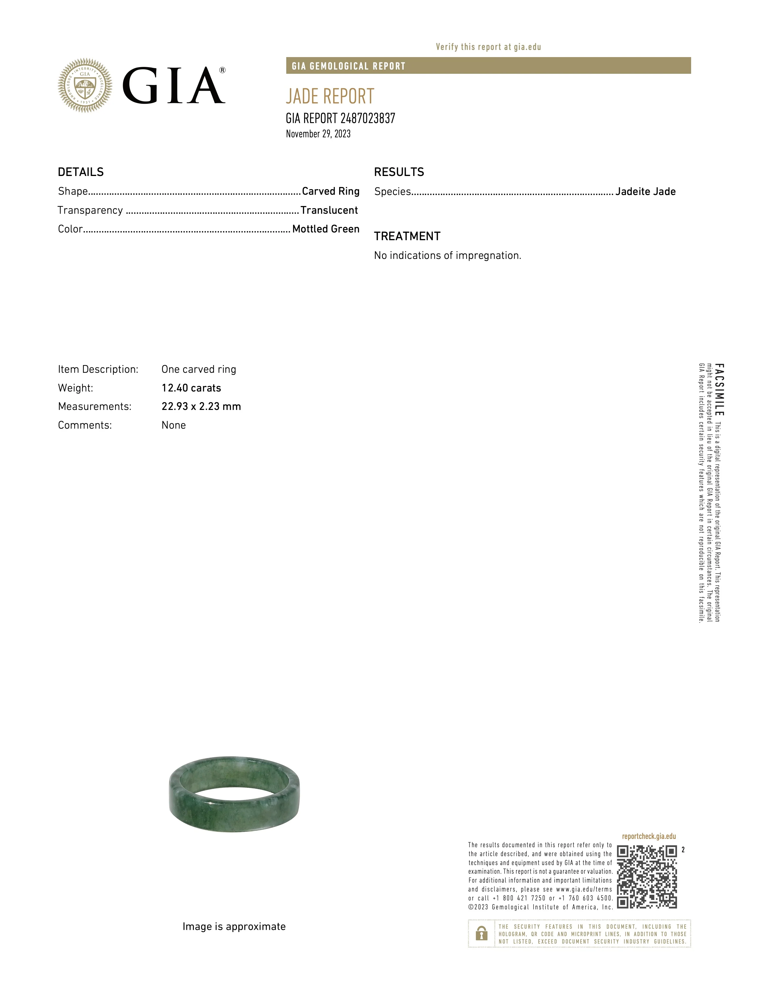 Ideali Flat Jadeite Jade Ring - Image 4