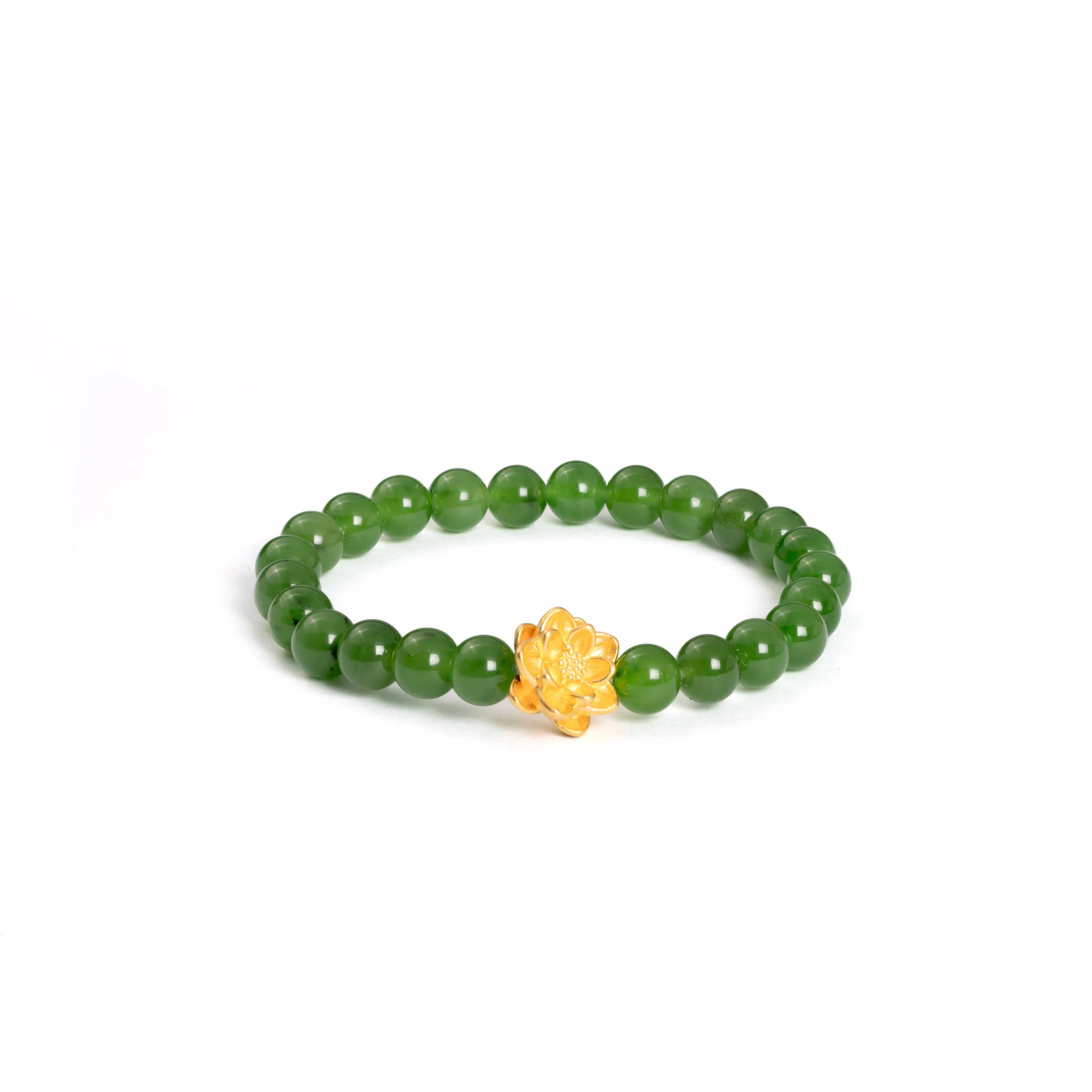 Jade Lotus Bracelet with 24K Pure Gold - Image 3