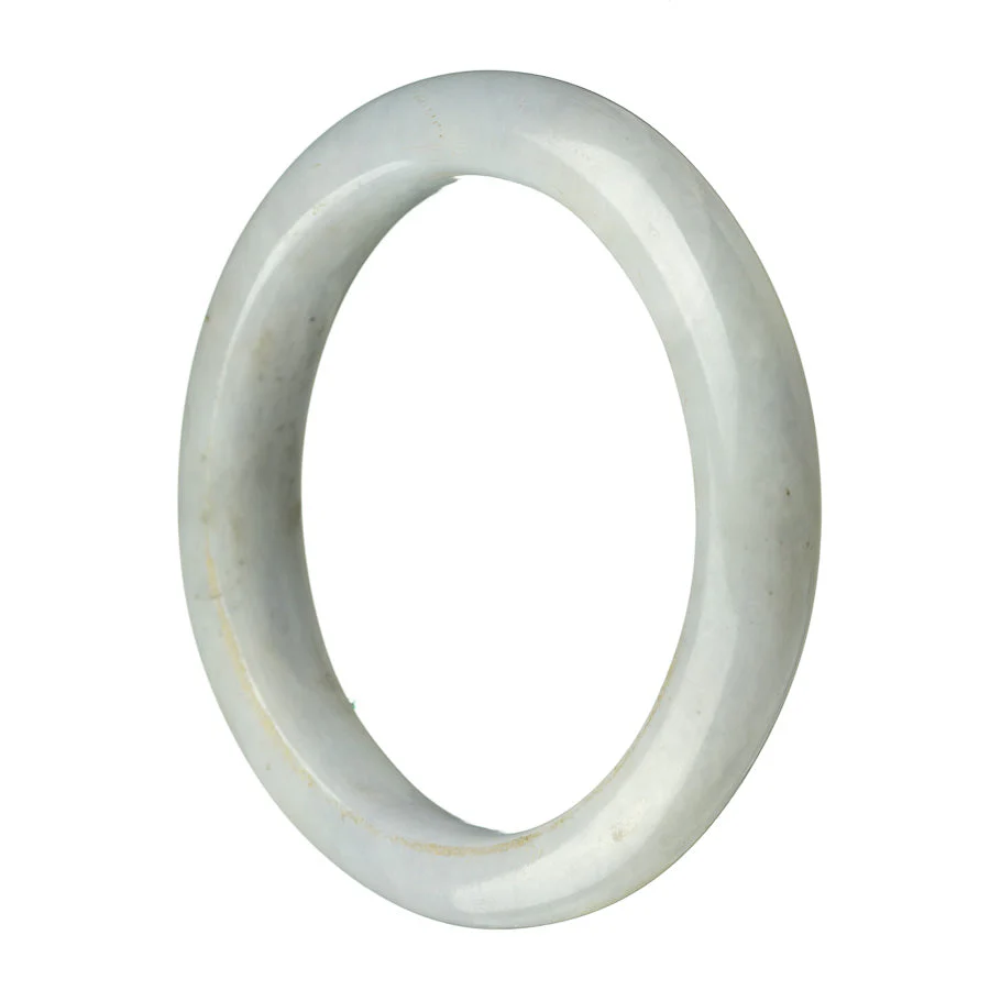 Certified Untreated Lavender Burmese Jade Bangle - 62mm Semi Round