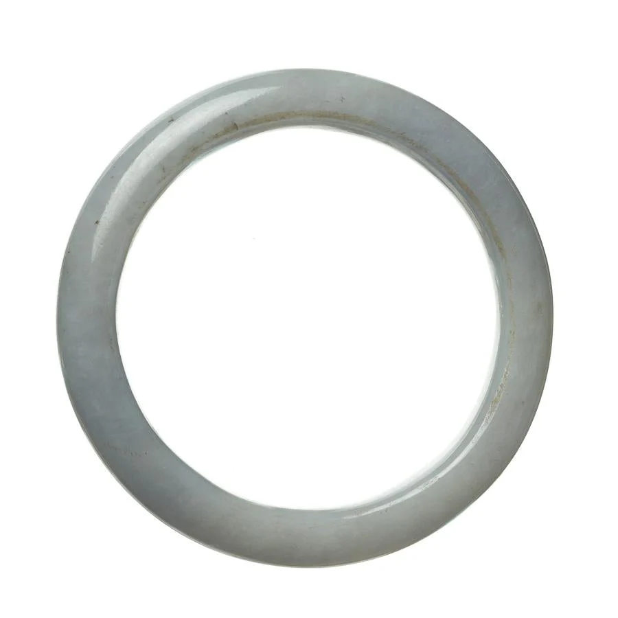 Certified Untreated Lavender Burmese Jade Bangle - 62mm Semi Round - Image 2
