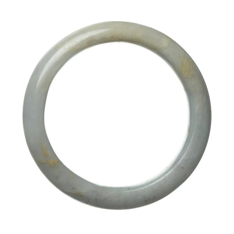 Certified Untreated Lavender Burmese Jade Bangle - 62mm Semi Round - Image 3