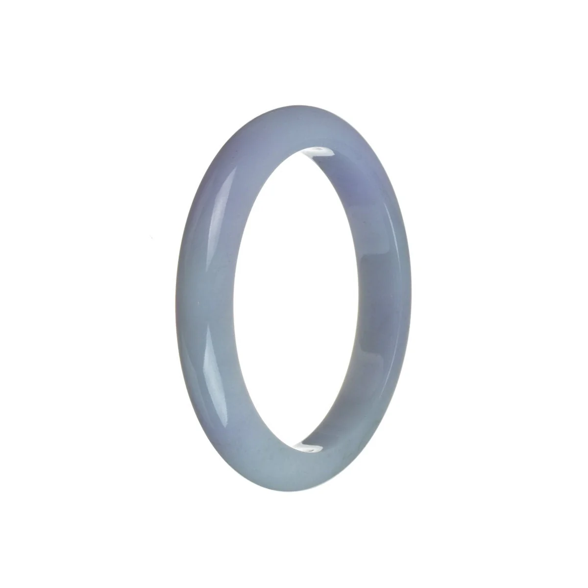 Genuine Natural Lavender Jadeite Jade Bracelet - 55mm Semi Round - Image 3