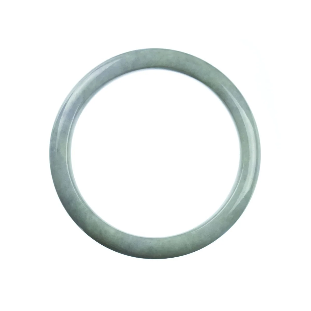 Real Natural Lavender White Jade Bangle - 62mm Semi Round - Image 3