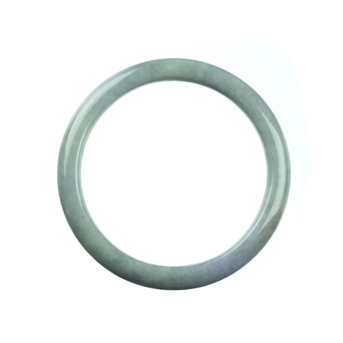 Real Natural Lavender White Jade Bangle - 62mm Semi Round - Image 4