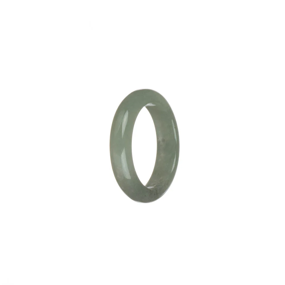 Real Light Green and White Burmese Jade Ring - US 9.75