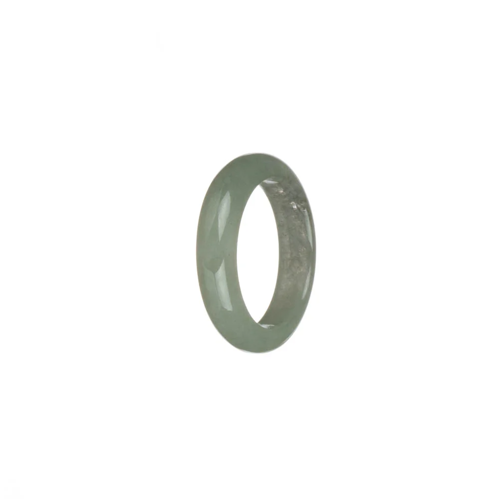 Real Light Green and White Burmese Jade Ring - US 9.75 - Image 3