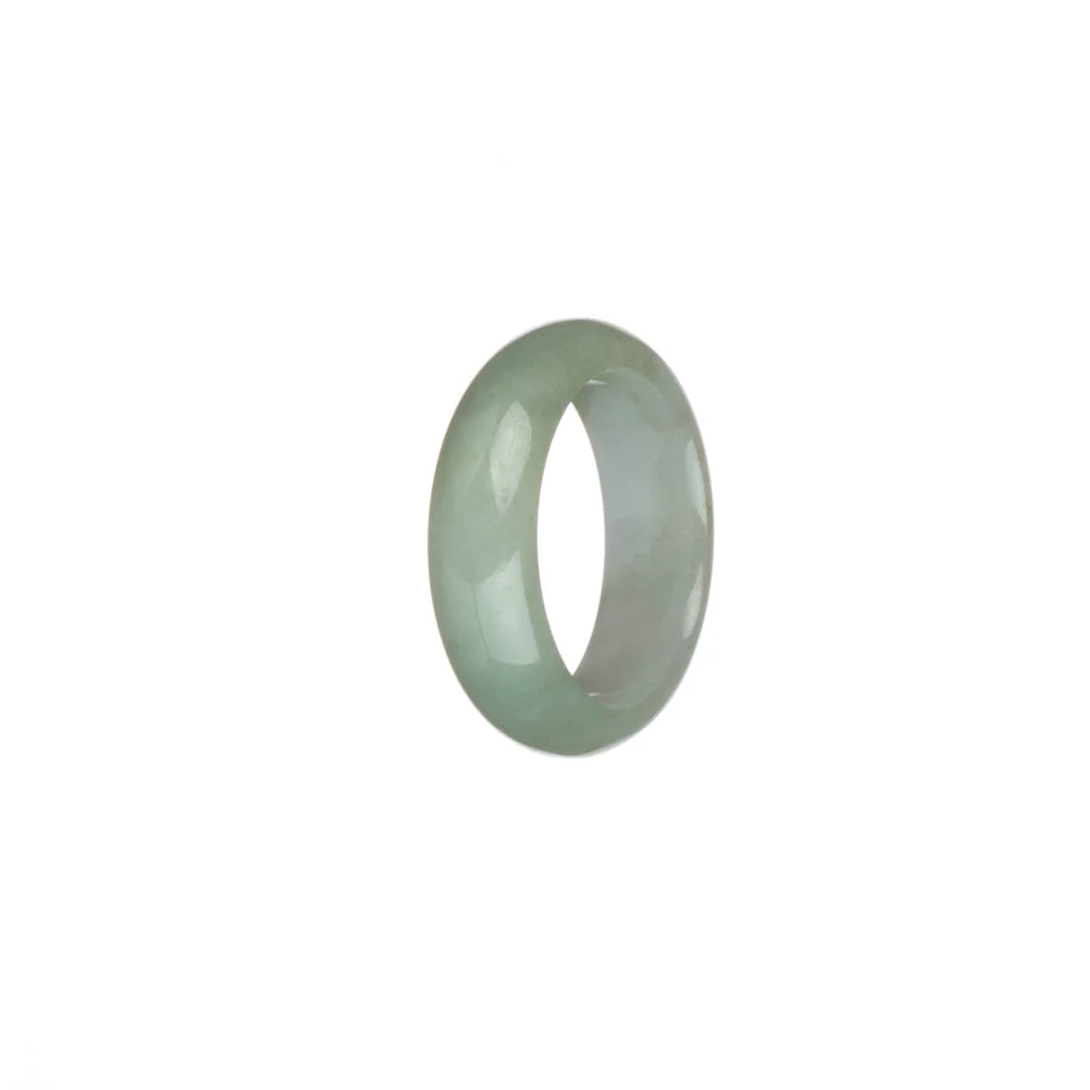 Certified Light Green and White Jadeite Jade Band - US 9.75 - Image 3