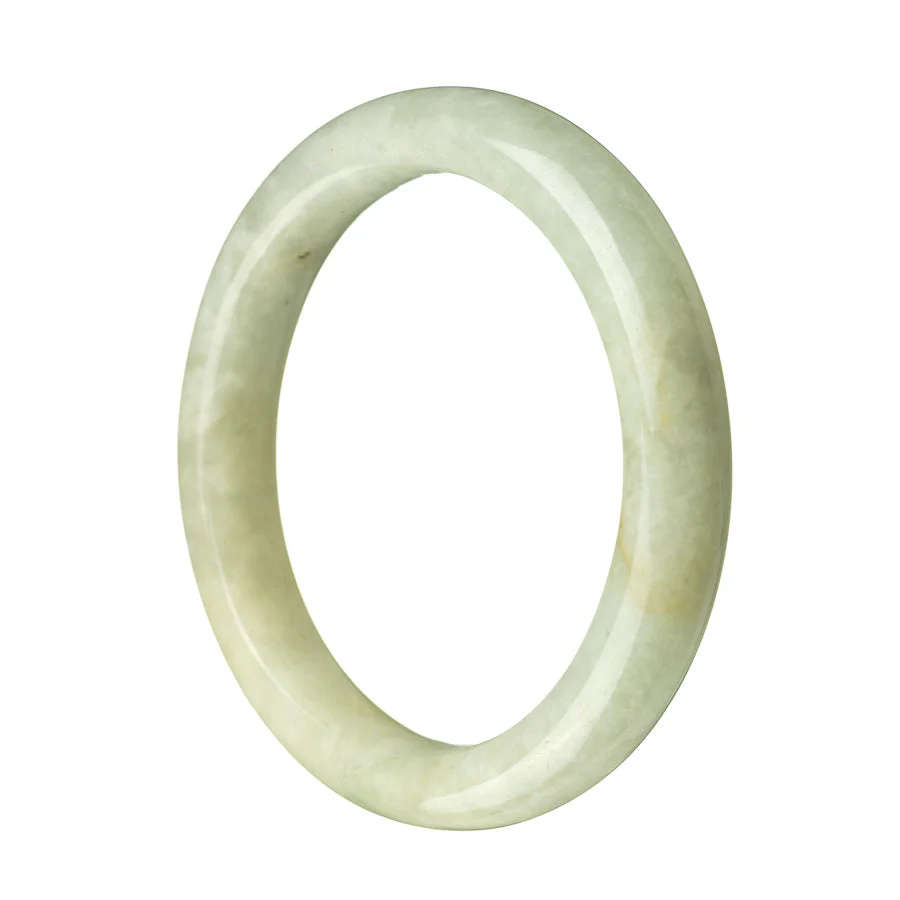 Genuine Grade A Light Green Traditional Jade Bracelet - 59mm Semi Round