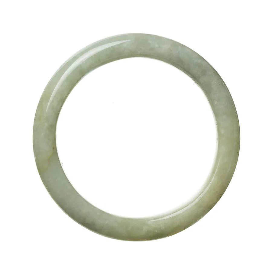 Genuine Grade A Light Green Traditional Jade Bracelet - 59mm Semi Round - Image 2