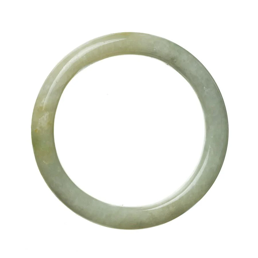 Genuine Grade A Light Green Traditional Jade Bracelet - 59mm Semi Round - Image 3