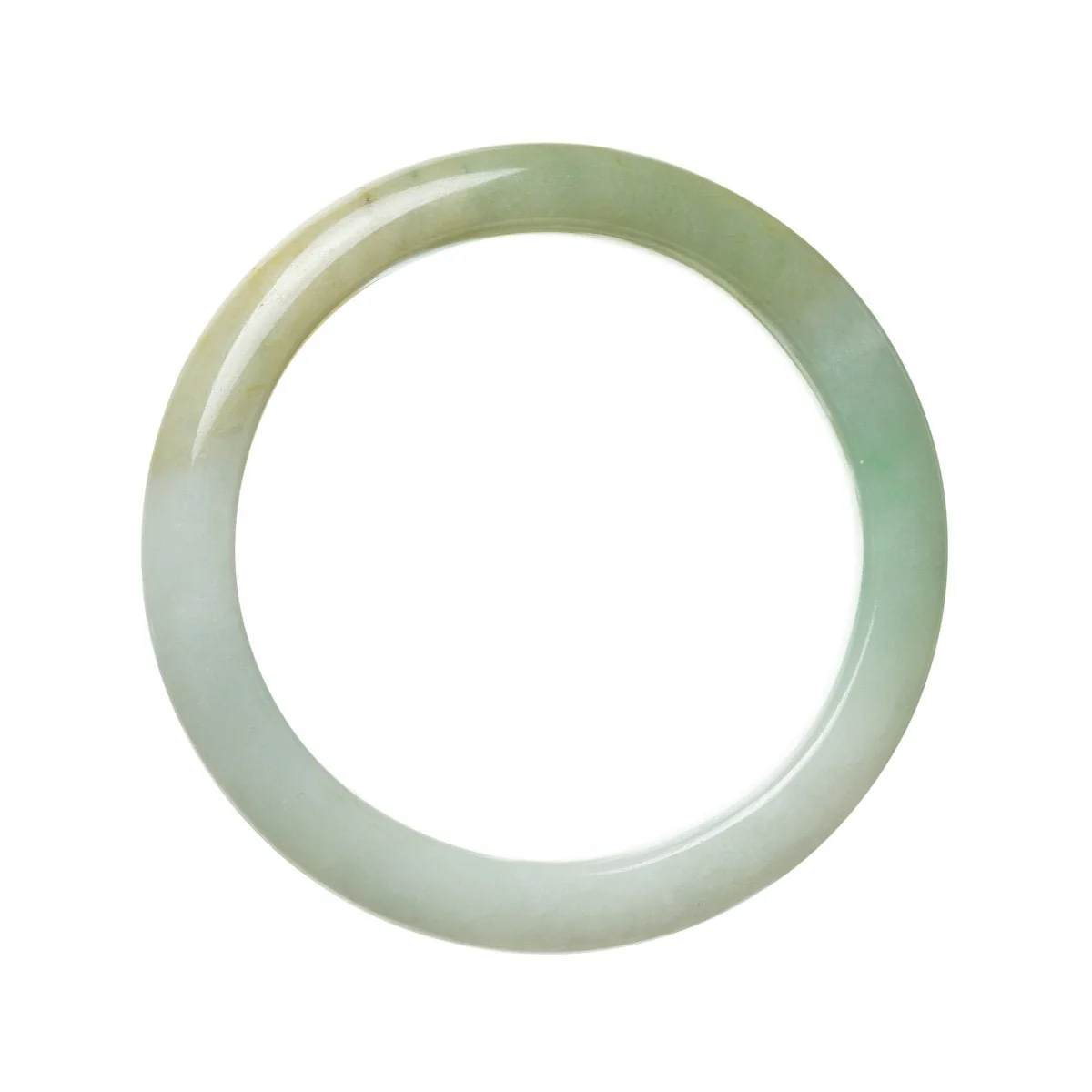Genuine Grade A Light Green Jadeite Bracelet - 63mm Round - Image 2