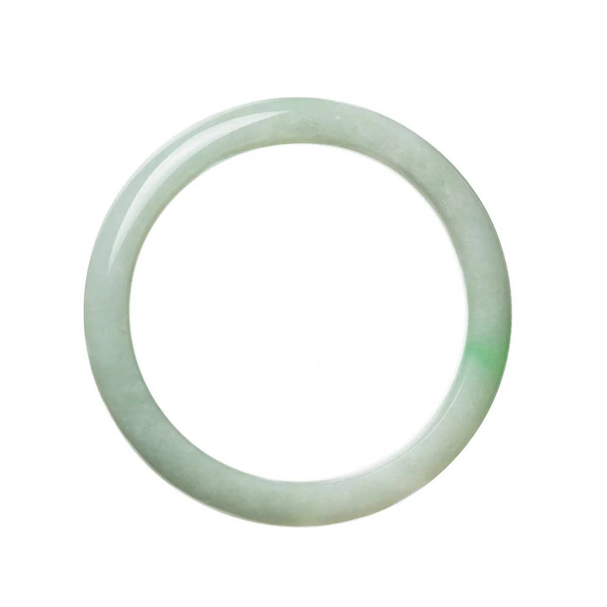 Genuine Grade A Light Green Burma Jade Bracelet - 64mm Round - Image 2