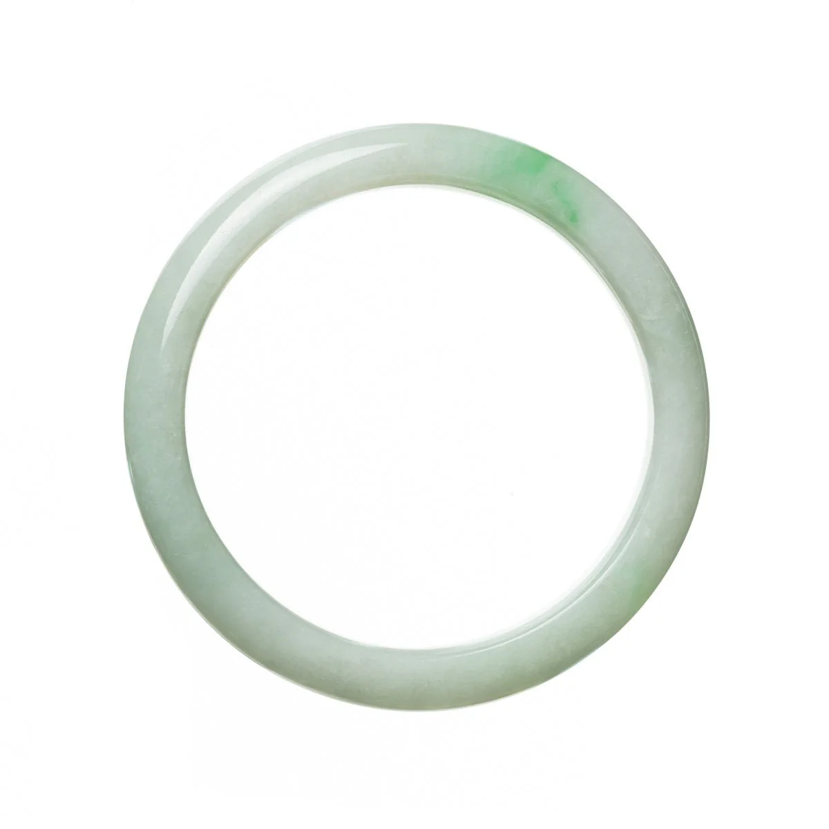 Genuine Grade A Light Green Burma Jade Bracelet - 64mm Round - Image 3