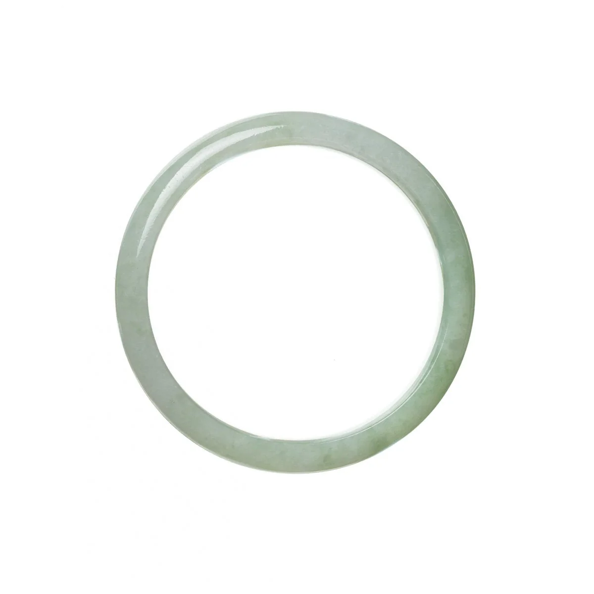 Genuine Natural Light Green Jade Bangle Bracelet - 57mm Half Moon - Image 3