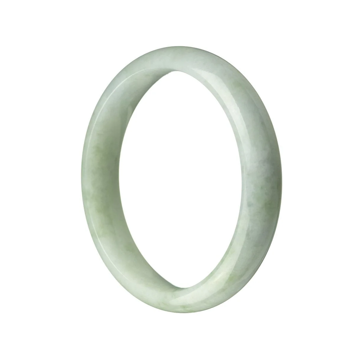 Authentic Grade A Pale Green Traditional Jade Bracelet - 57mm Half Moon