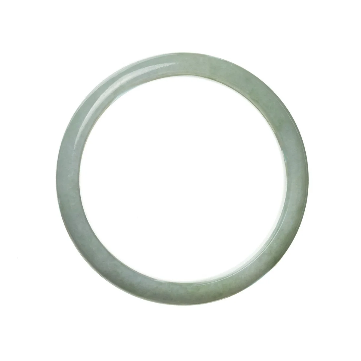 Authentic Grade A Pale Green Traditional Jade Bracelet - 57mm Half Moon - Image 2