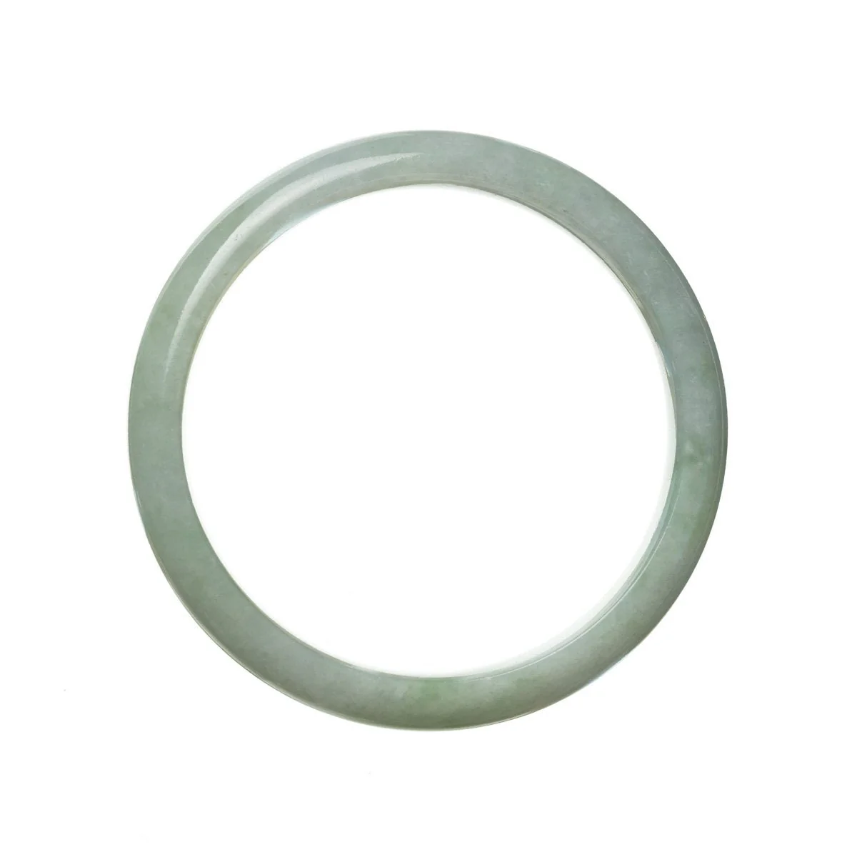 Authentic Grade A Pale Green Traditional Jade Bracelet - 57mm Half Moon - Image 3