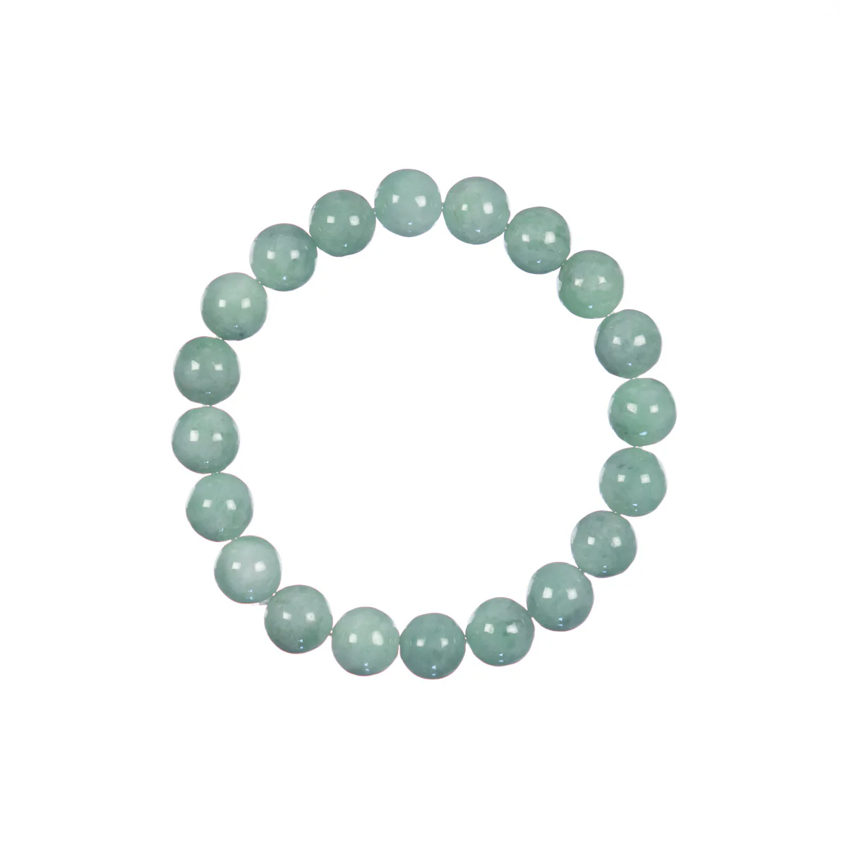 Light Green Jadeite Jade Bead Bracelet - 9mm