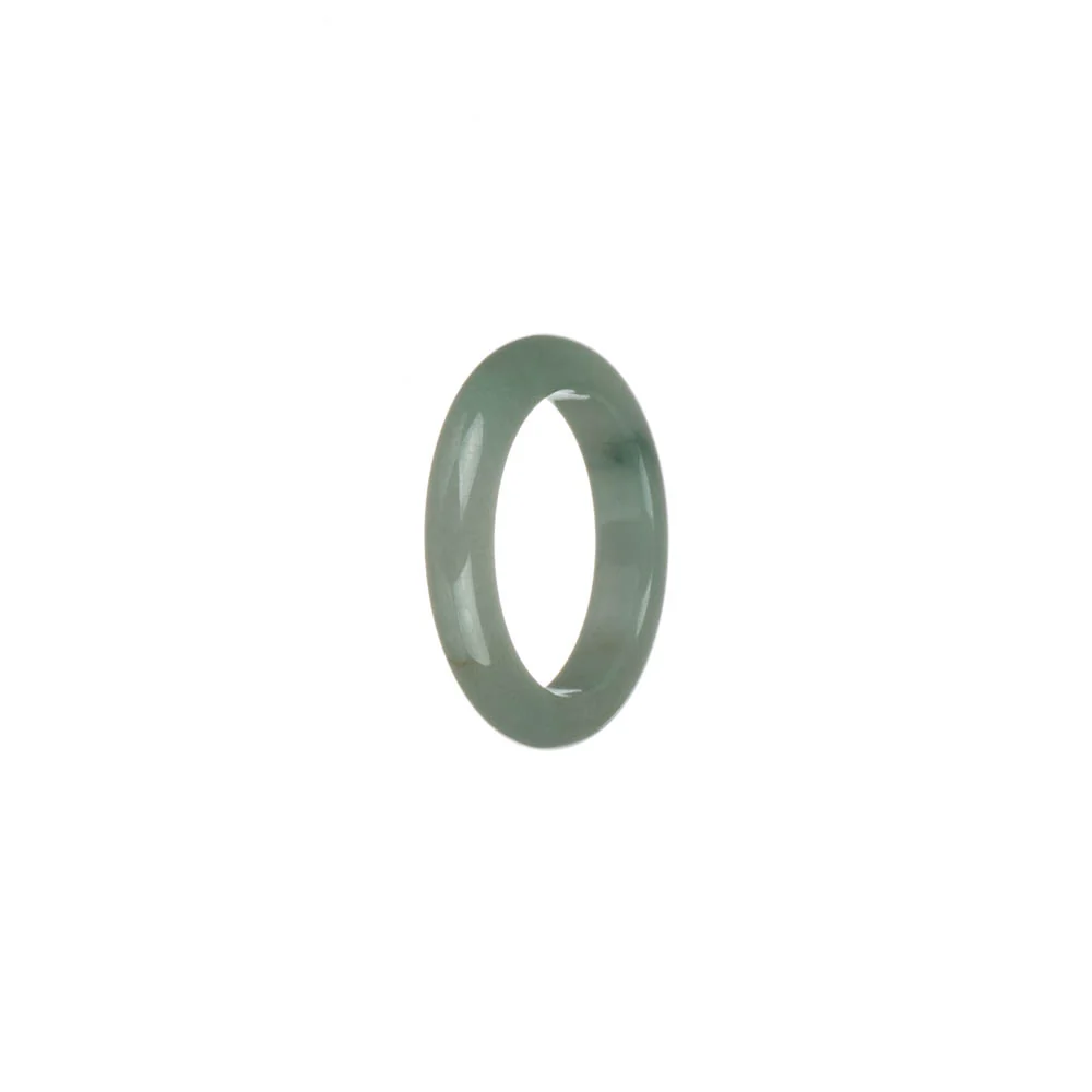 Certified Light Green with Green Spots Burma Jade Ring - US 8 - Image 2