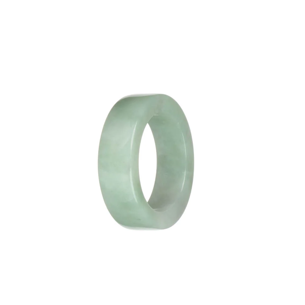 Genuine Light Green with White Jade Ring - US 12 - Image 2