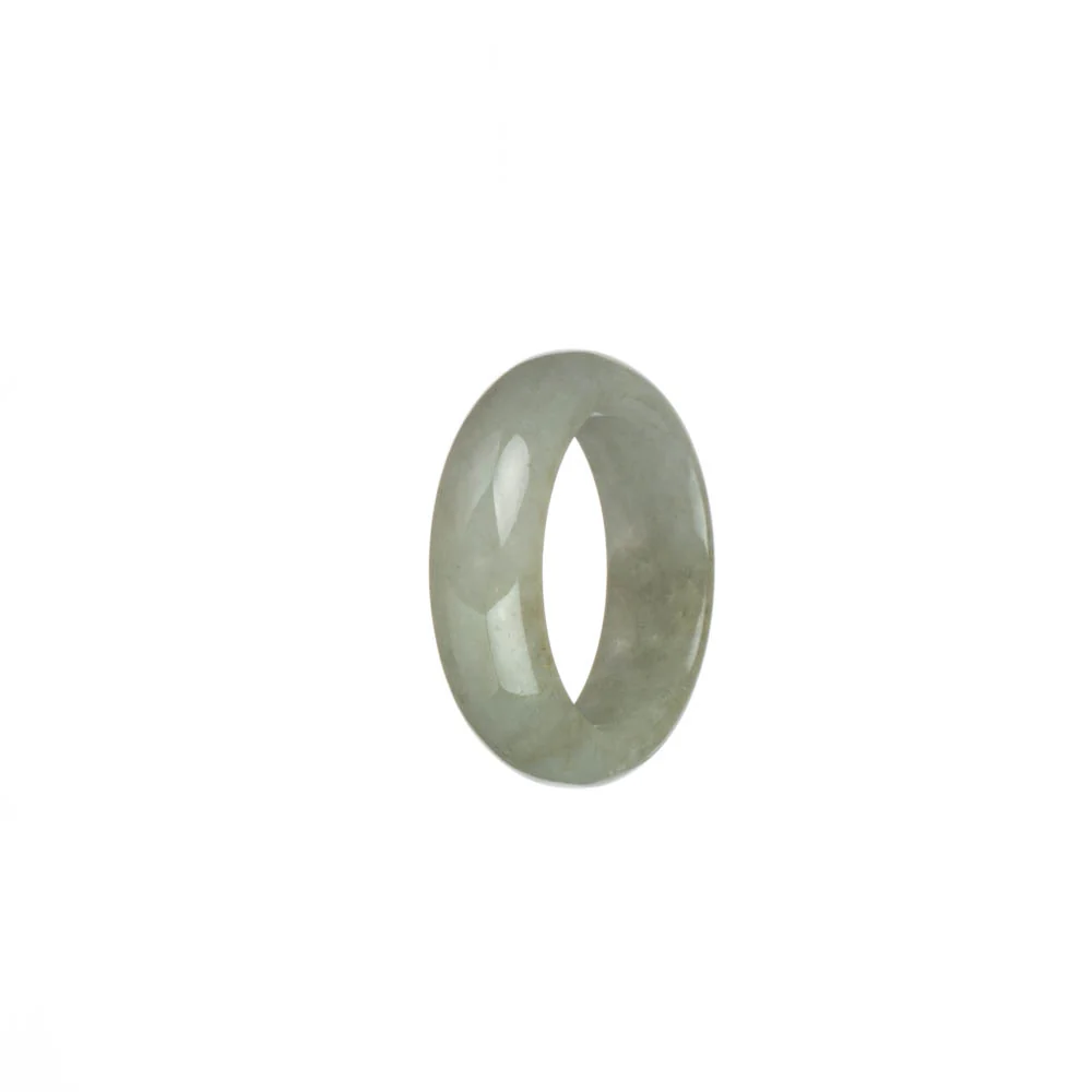 Real Light Grey Burma Jade Ring - US 9.5 - Image 2