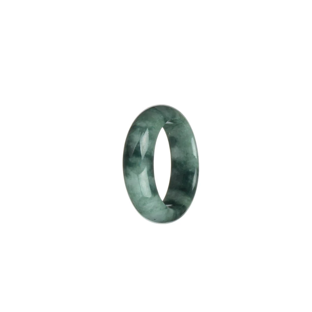Authentic Light Grey with Green Patterns Jadeite Jade Band - US 8.5 - Image 2