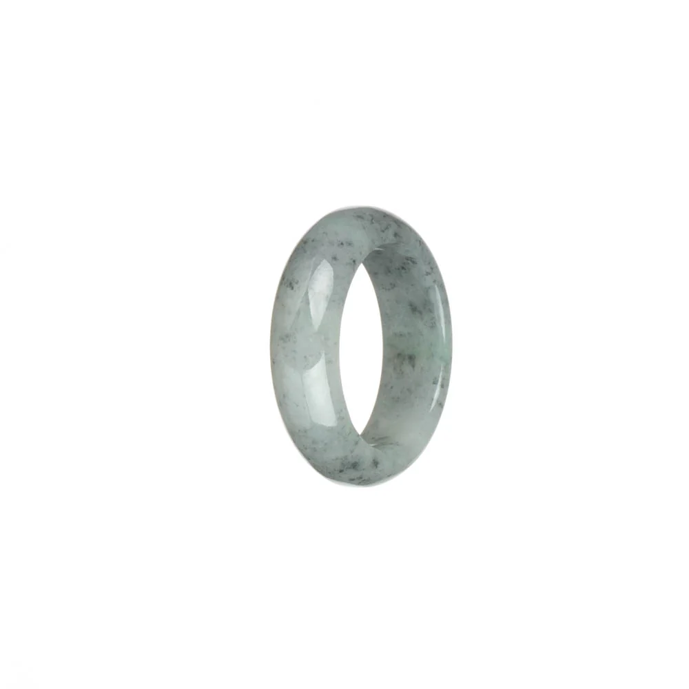 Real Light Grey with Grey Spots and Light Green Patch Jade Band - US 9.5 - Image 2