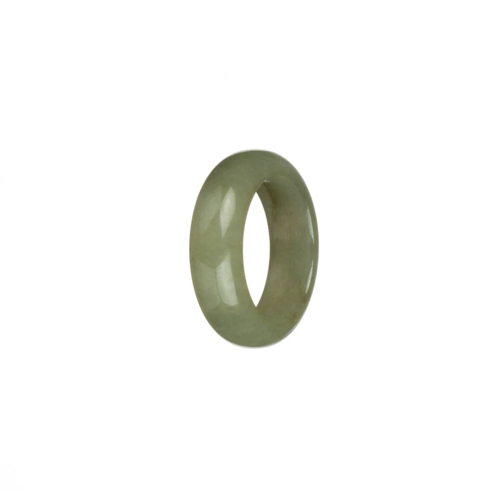 Real Light Olive Green Burma Jade Ring - US 9 - Image 2