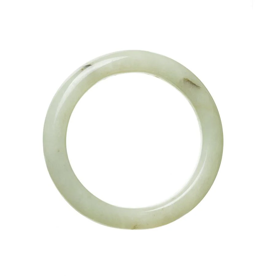 Genuine Grade A Milk Jade Bangle - 56mm Half Moon - Image 2