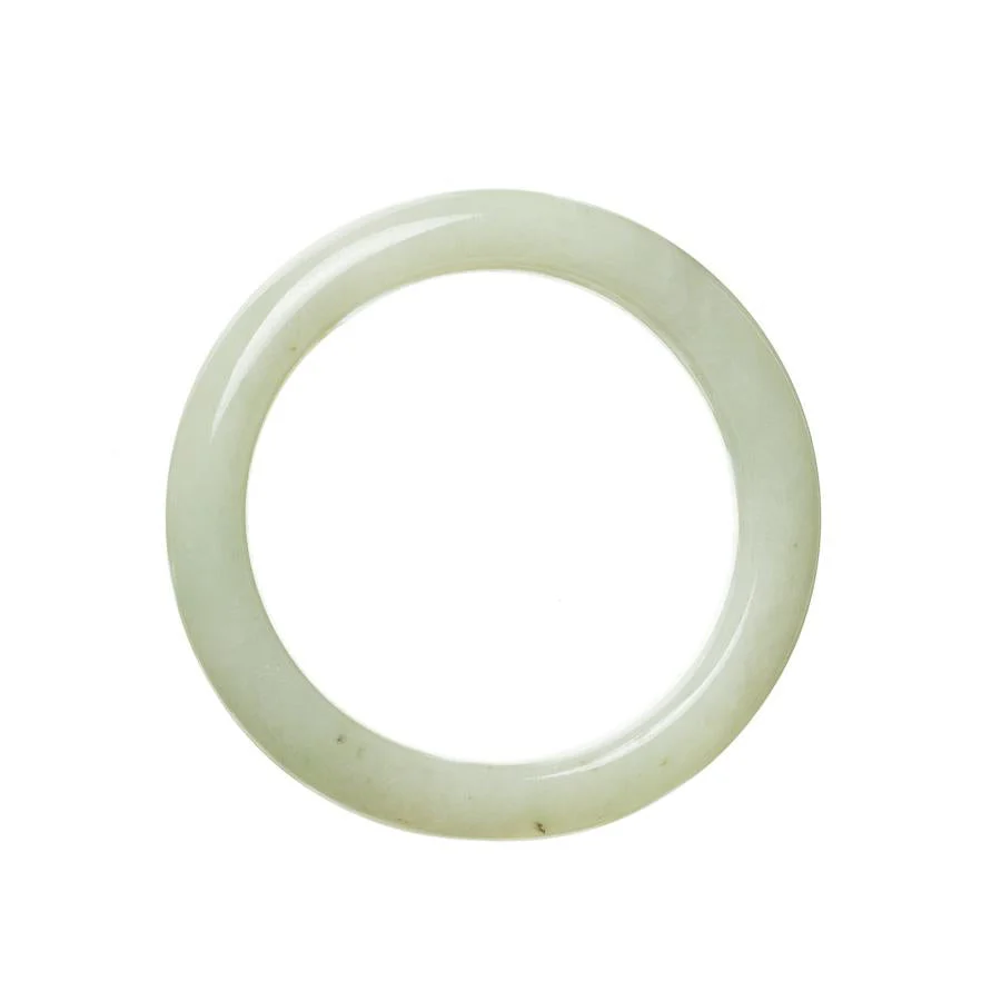 Genuine Grade A Milk Jade Bangle - 56mm Half Moon - Image 3