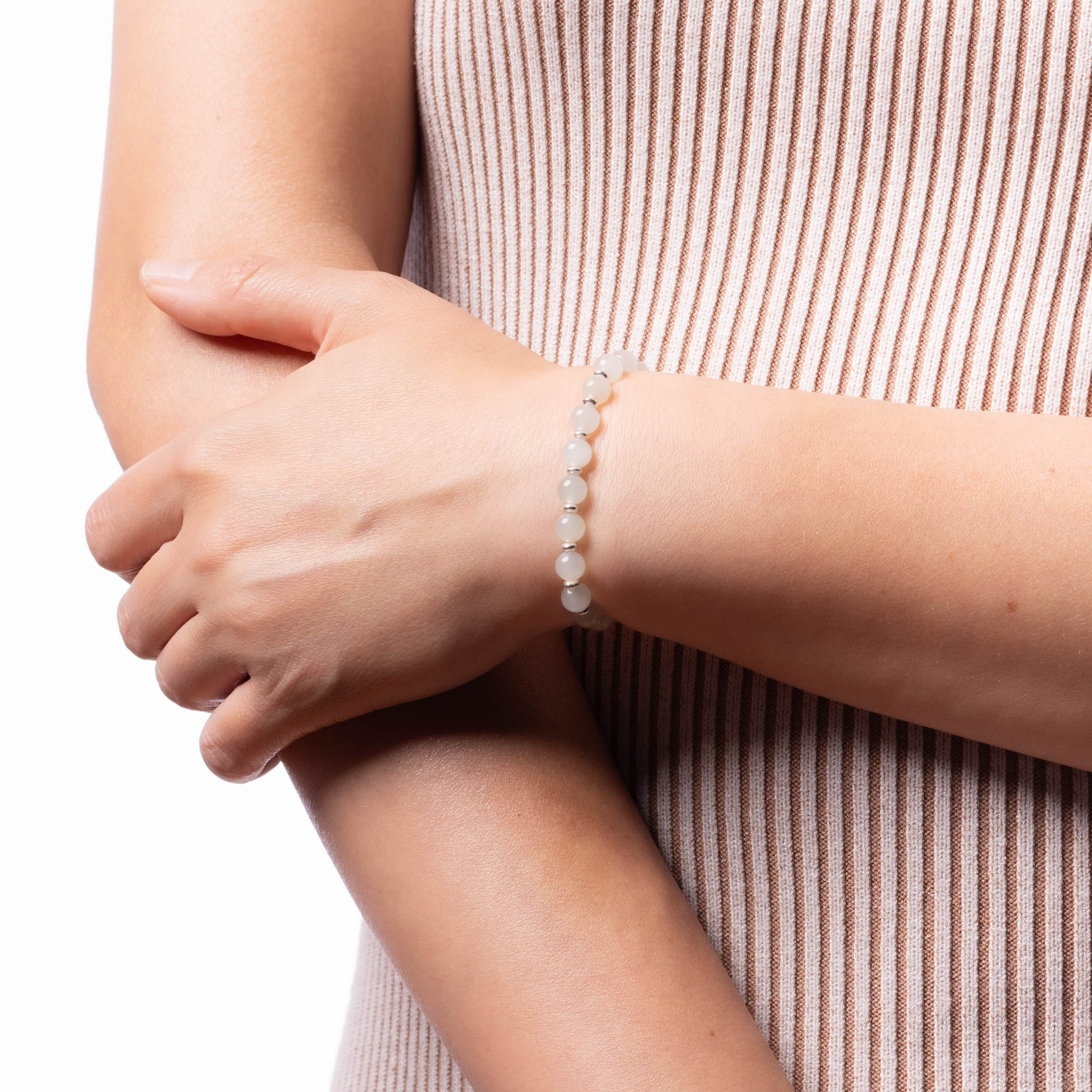 Moonlit Haven Jade Bracelet with Sterling Silver - Image 3