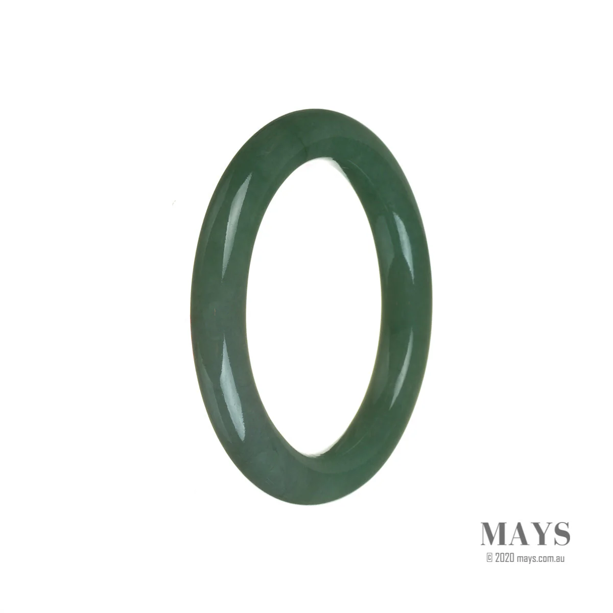 Genuine Natural Green with pattern Burmese Jade Bangle - 51mm Round
