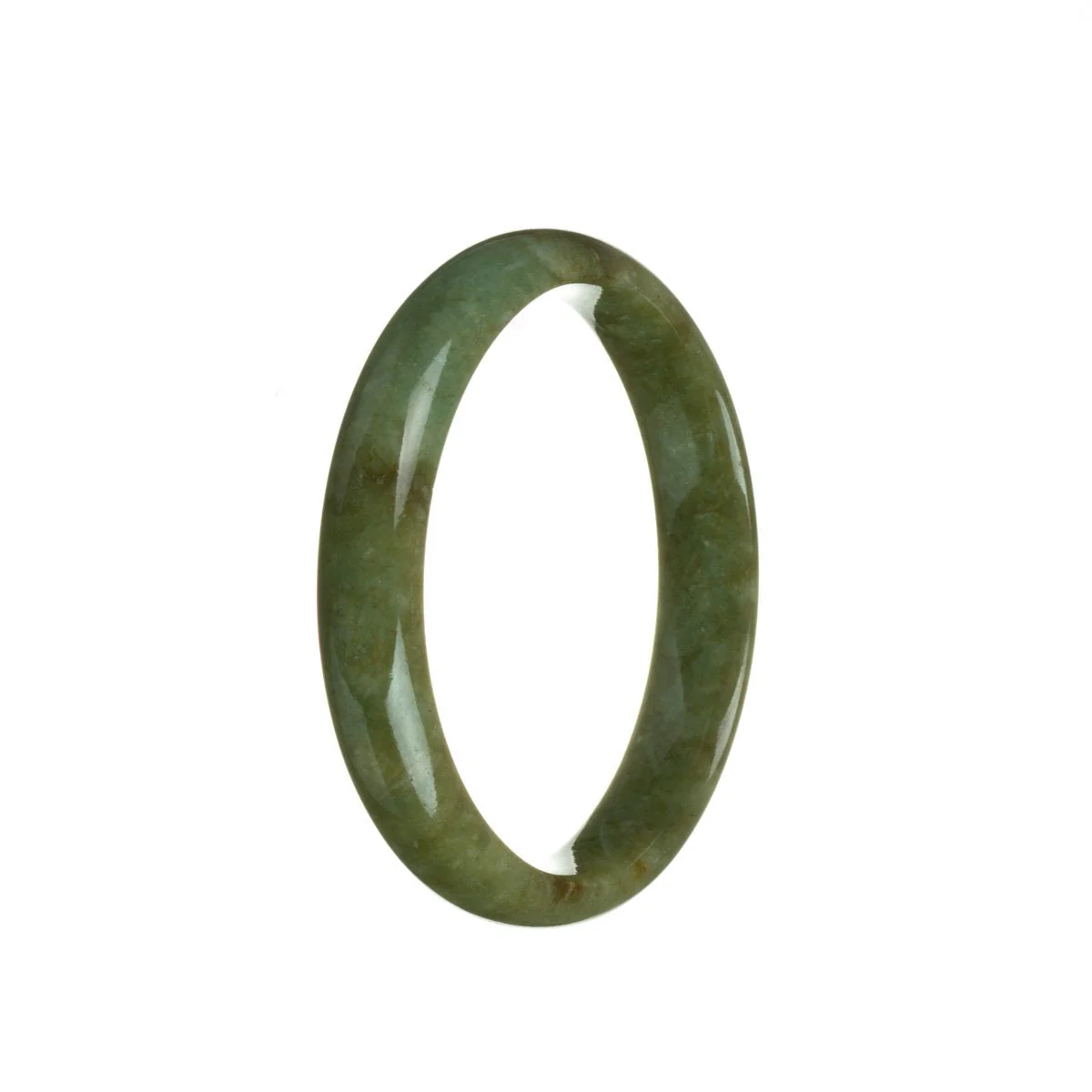 Genuine Untreated Brownish green Jadeite Bracelet - 57mm Half Moon