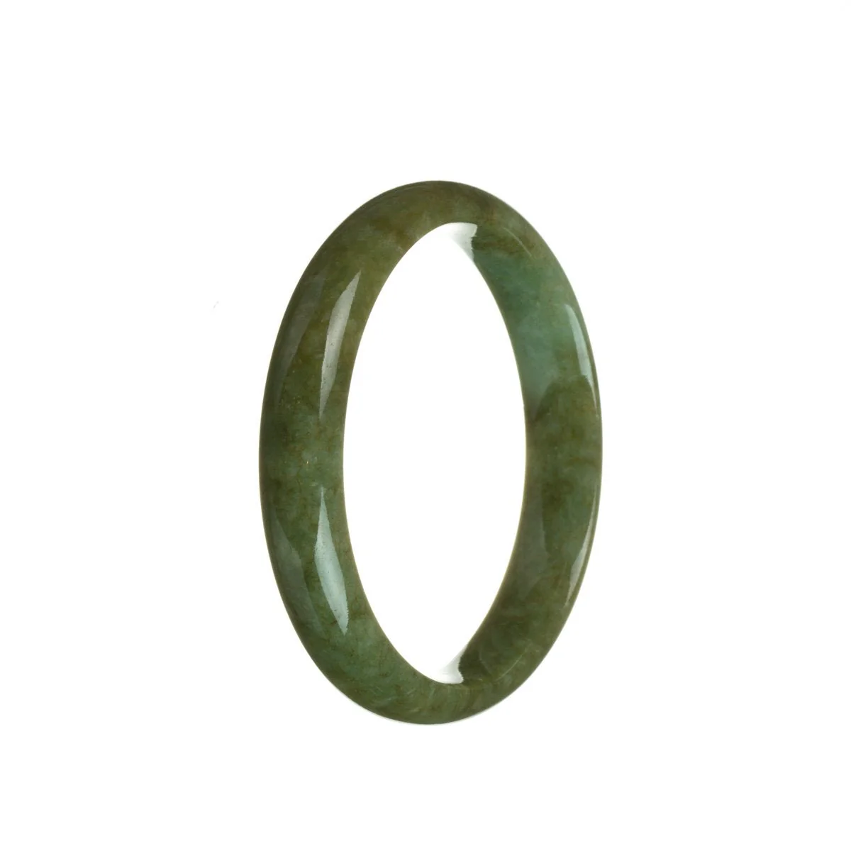 Genuine Untreated Brownish green Jadeite Bracelet - 57mm Half Moon - Image 2