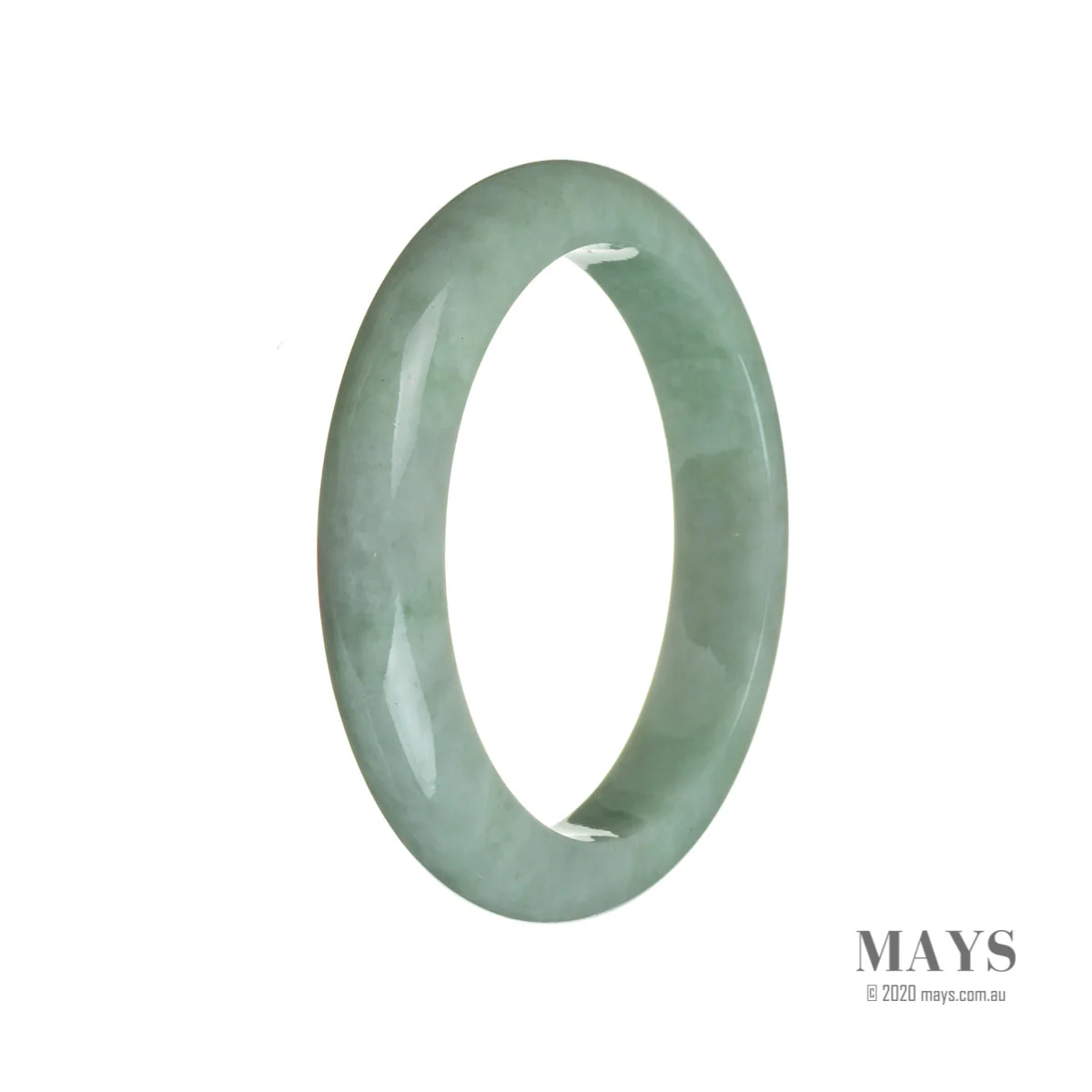 Real Untreated Light green Jadeite Jade Bracelet - 58mm Semi Round - Image 3