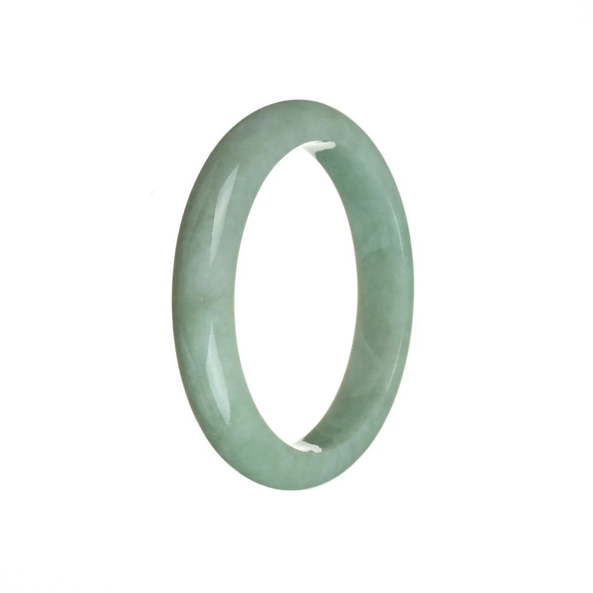 Genuine Type A Light green Burma Jade Bangle - 55mm Semi Round